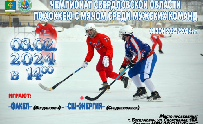 03 ФЕВРАЛЯ ЧЕМПИОНАТ СВЕРДЛОВСКОЙ ОБЛАСТИ ПО ХОККЕЮ С МЯЧОМ 